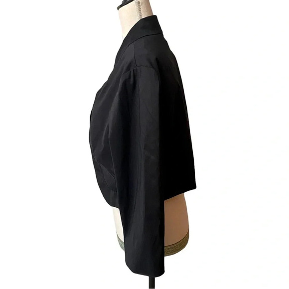 Vintage Niteline Black Open Front Bolero Jacket Cropped Formal Layering Large - Picture 7 of 13